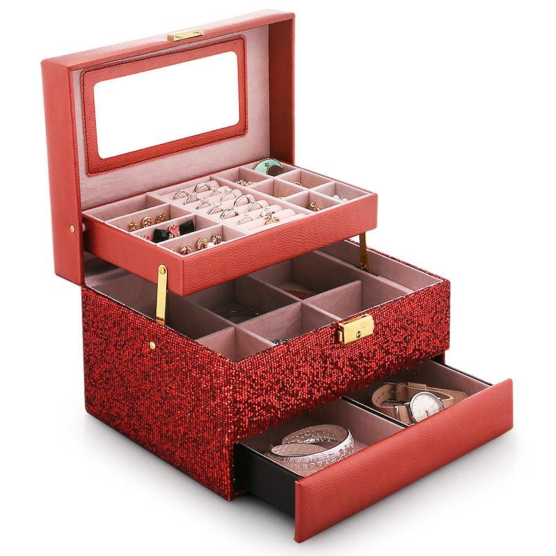 CROWN CASKET Luxury Multi-Tier Jewelry Box Organizer - RAMODO JEWELRY